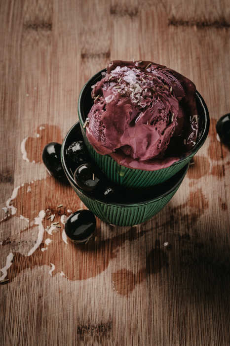 Helado de olivas negras Foto de helado de olivas negras