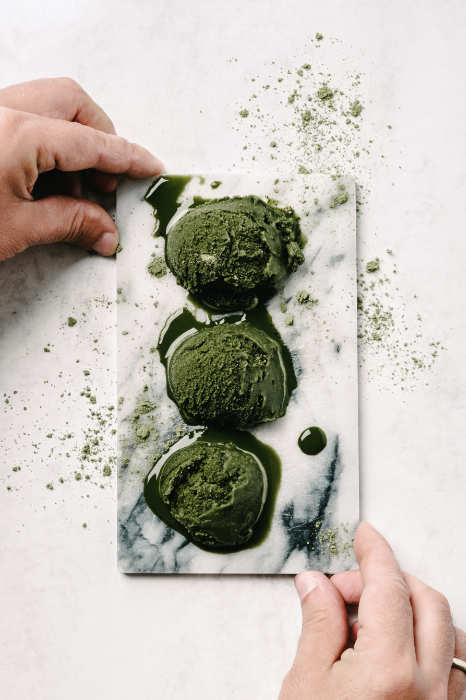 Foto de helado de té matcha