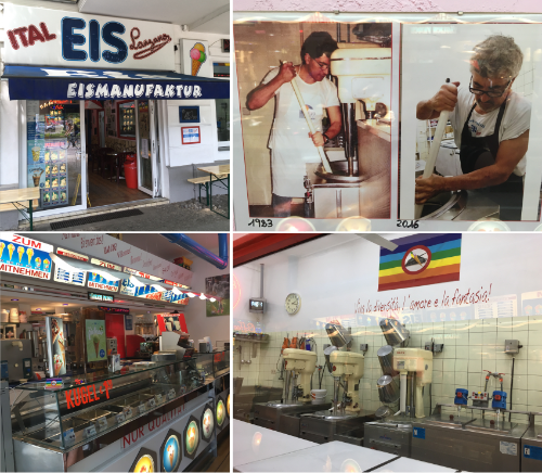 Heladería italiana clásica en Lausitzerplatz