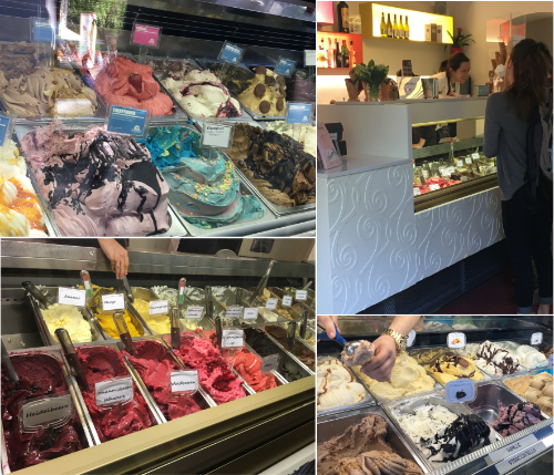 Foto vitrinas de heladerias italianas modernas